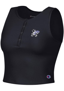 Champion K-State Wildcats Womens Black Ottoman Henley Tank Top