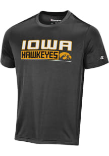 Champion Iowa Hawkeyes Black Stadium Impact Short Sleeve T Shirt