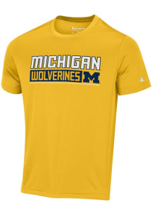 Champion Michigan Wolverines Yellow Stadium Impact Short Sleeve T Shirt