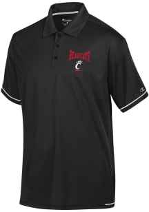 Champion Cincinnati Bearcats Mens Black Stadium Higlight Short Sleeve Polo