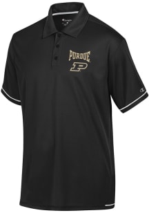 Champion Purdue Boilermakers Mens Black Stadium Higlight Short Sleeve Polo