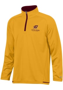 Champion Central Michigan Chippewas Mens Gold Stadium Highlight Long Sleeve Qtr Zip Pullover