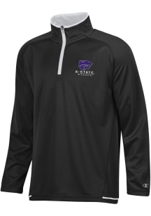 Champion K-State Wildcats Mens Black Stadium Highlight Long Sleeve Qtr Zip Pullover
