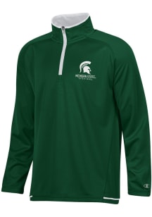 Champion Michigan State Spartans Mens White Stadium Highlight Long Sleeve Qtr Zip Pullover