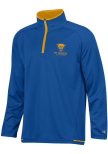 Champion Pitt Panthers Mens Blue Stadium Highlight Long Sleeve Qtr Zip Pullover