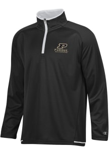 Champion Purdue Boilermakers Mens Black Stadium Highlight Long Sleeve Qtr Zip Pullover