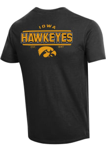 Champion Iowa Hawkeyes Black Stadium Double Hit Short Sleeve T Shirt