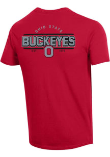 Champion Ohio State Buckeyes Red Stadium Double Hit Short Sleeve T Shirt