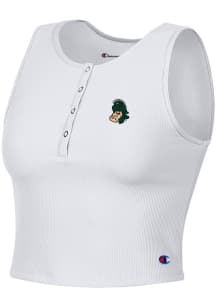 Champion Michigan State Spartans Womens White Ottoman Henley Tank Top