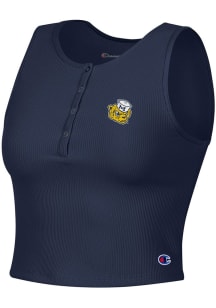 Champion Michigan Wolverines Womens Blue Ottoman Henley Tank Top