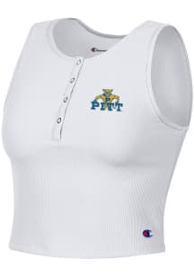 Champion Pitt Panthers Womens White Ottoman Henley Tank Top