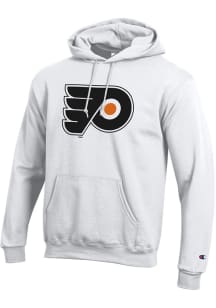 Champion Philadelphia Flyers Mens White Primary Logo Long Sleeve Hoodie