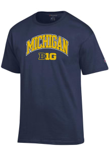 Champion Michigan Wolverines Blue Arch Big Ten Logo Short Sleeve T Shirt