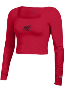 Champion Maryland Terrapins Womens Red Square LS Tee