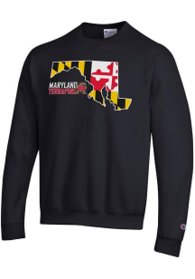 Champion Maryland Terrapins Mens Black State Pride Long Sleeve Crew Sweatshirt