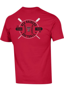 Champion Texas Tech Red Raiders Red Softball Short Sleeve T Shirt