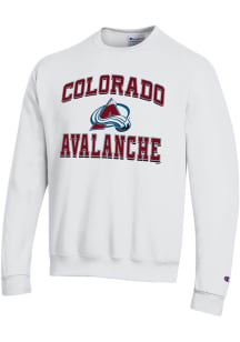 Champion Colorado Avalanche Mens White Heart and Soul Long Sleeve Crew Sweatshirt