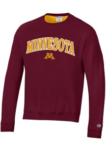 Champion Minnesota Golden Gophers Mens Maroon Stadium Arch Mascot Long Sleeve Crew Sweatshirt