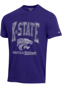 Champion K-State Wildcats Purple Stadium Embroidery Short Sleeve T Shirt