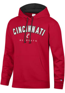 Champion Cincinnati Bearcats Mens Red Stadium Number One Long Sleeve Hoodie