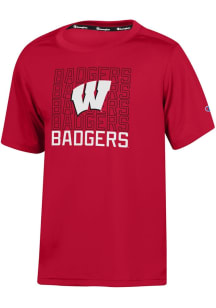 Champion Wisconsin Badgers Youth Red Impact Short Sleeve T-Shirt