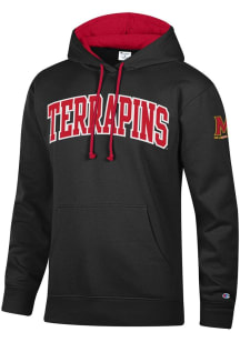 Champion Maryland Terrapins Mens Black Stadium Sleeve Hit Long Sleeve Hoodie