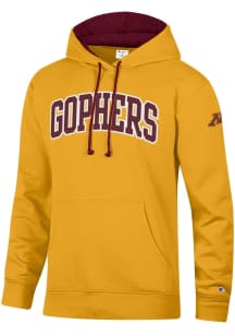 Champion Minnesota Golden Gophers Mens Gold Stadium Sleeve Hit Long Sleeve Hoodie