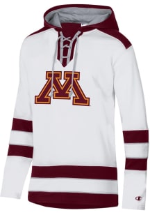 Champion Minnesota Golden Gophers Mens White Superfan Hockey Long Sleeve Hoodie