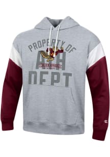 Champion Minnesota Golden Gophers Mens Grey Superfan Colorblock Long Sleeve Hoodie