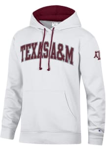Champion Texas A&M Aggies Mens White Stadium Sleeve Hit Long Sleeve Hoodie