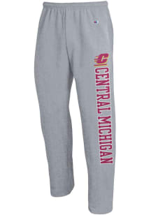 Champion Central Michigan Chippewas Mens Grey Open Bottom Sweatpants