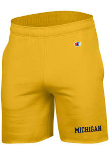 Champion Michigan Wolverines Mens Yellow Powerblend Shorts