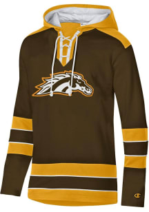 Champion Western Michigan Broncos Mens Brown Superfan Hockey Long Sleeve Hoodie
