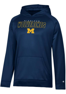 Champion Michigan Wolverines Mens Blue Stadium Raglan Hood