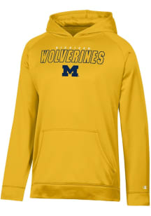 Champion Michigan Wolverines Mens Yellow Stadium Raglan Hood