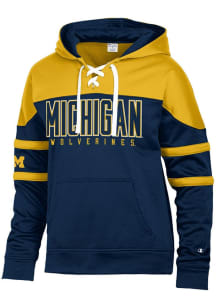 Champion Michigan Wolverines Mens Blue Stadium Hockey Laceup Hood