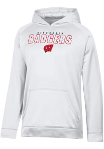 Champion Wisconsin Badgers Mens White Stadium Raglan Hood