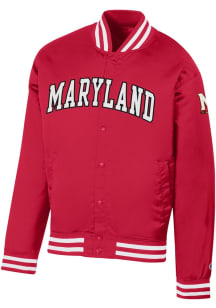 Champion Maryland Terrapins Mens Red Superfan Satin Bomber Medium Weight Jacket