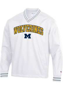 Champion Michigan Wolverines Mens White Superfan Scout Pullover Jackets