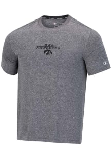 Champion Iowa Hawkeyes Charcoal Stadium Heather Impact Short Sleeve T Shirt