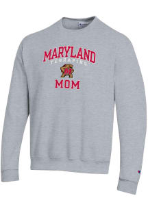 Champion Maryland Terrapins Womens Grey Mom Crew Sweatshirt