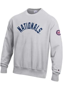 Champion Washington Nationals Mens Red Reverse Weave Long Sleeve Crew Sweatshirt