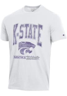 Champion K-State Wildcats White Stadium Embroidery Short Sleeve T Shirt