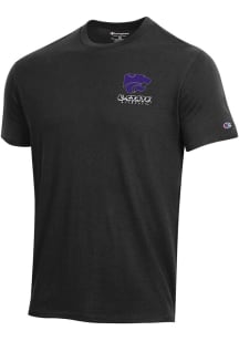 Champion K-State Wildcats Black Stadium Front Back Puff Ink Short Sleeve T Shirt