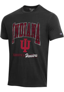 Champion Indiana Hoosiers Black Stadium Embroidery Short Sleeve T Shirt
