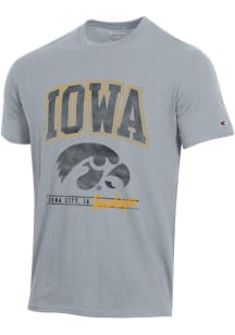 Champion Iowa Hawkeyes Grey Stadium Large Graphic Short Sleeve T Shirt