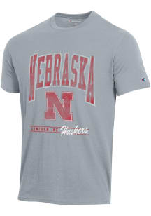 Champion Nebraska Cornhuskers Grey Stadium Large Graphic Short Sleeve T Shirt