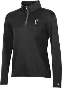 Champion Cincinnati Bearcats Womens Black Mesh Qtr Zip Pullover