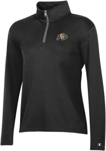 Champion Colorado Buffaloes Womens Black Mesh Qtr Zip Pullover