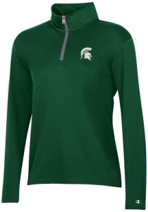 Champion Michigan State Spartans Womens Green Mesh Qtr Zip Pullover